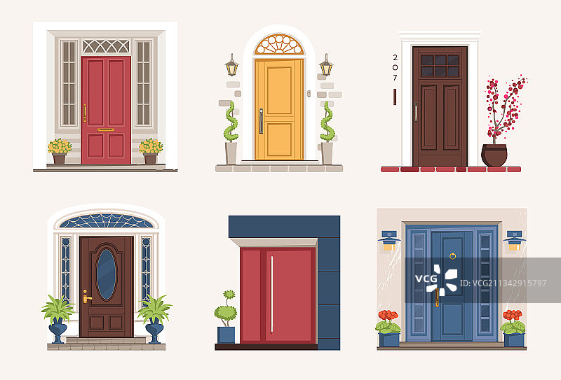 卡通住宅外门图片素材
