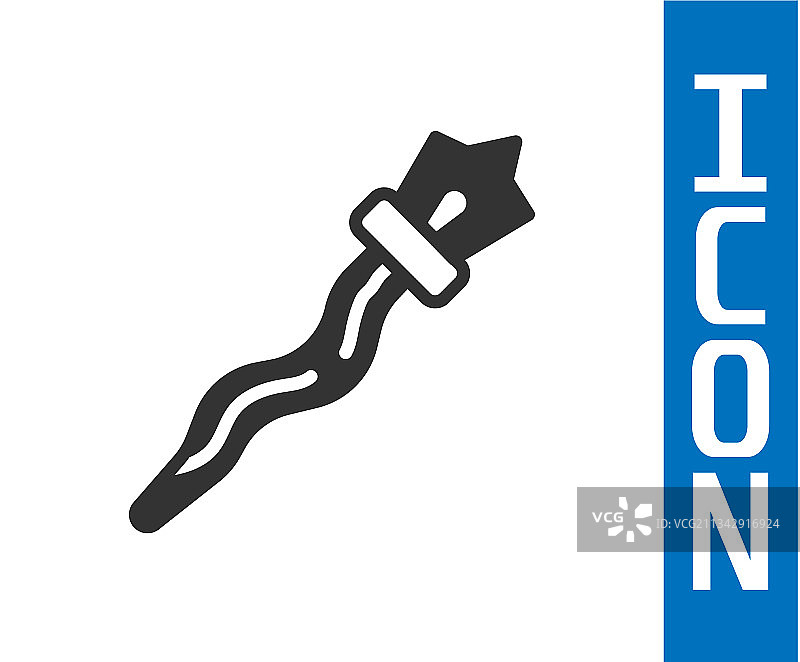 白色背景上的灰色魔法棒图标图片素材