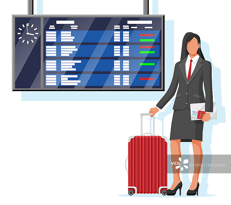 携带旅行箱的女人图片素材