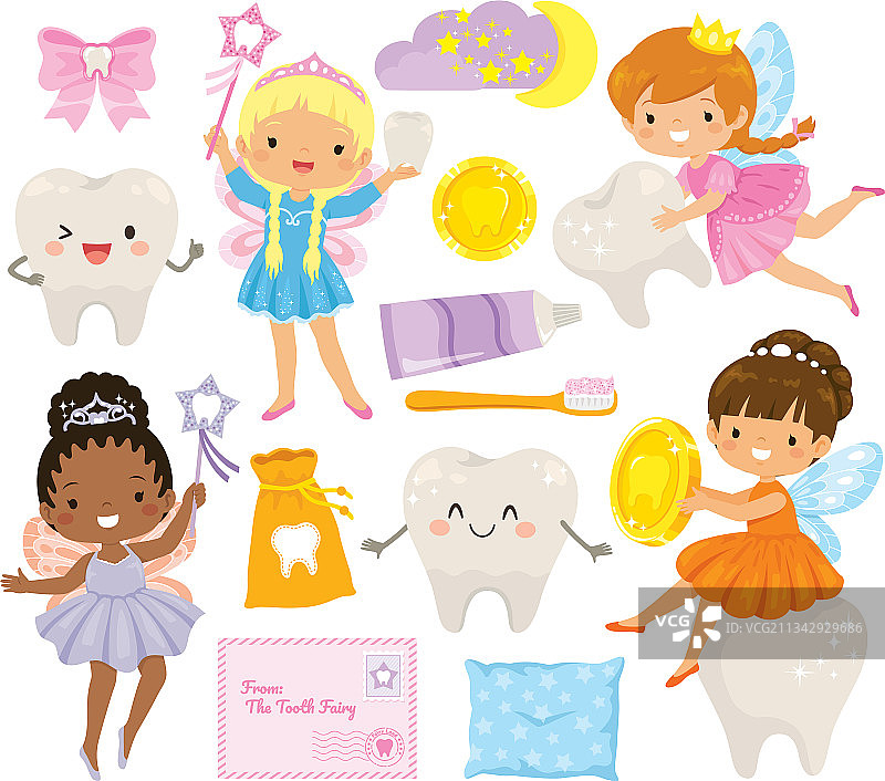 牙仙剪贴画图片素材