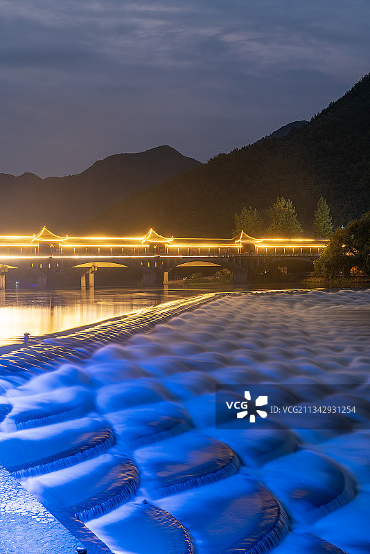 浙江省 杭州市 富阳区 湖源乡新一村 龙鳞坝图片素材