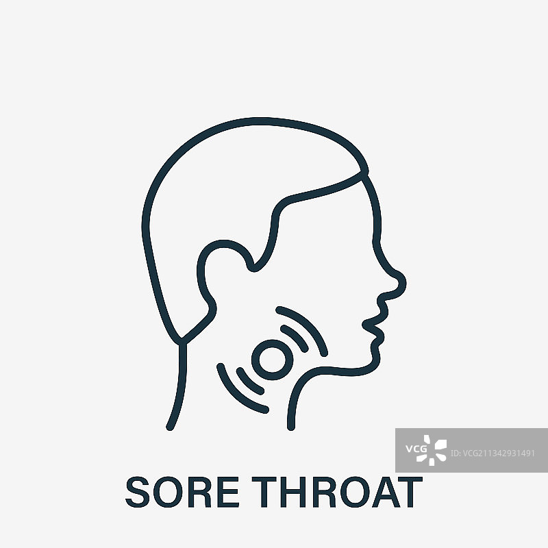 咽喉疼痛线条图标图片素材