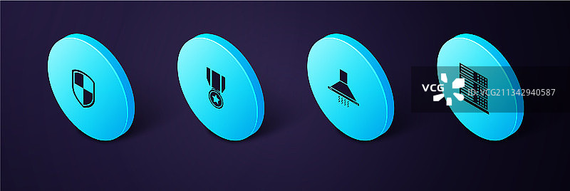 2.5D服务器数据网络托管厨房套装图片素材