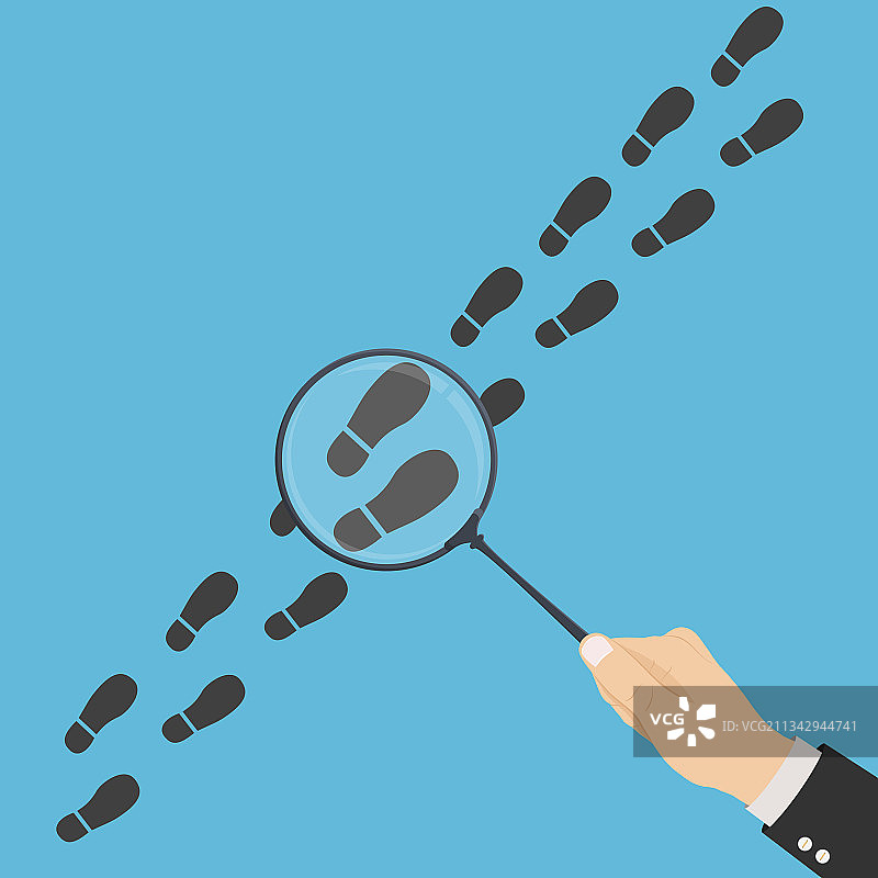 侦探检查或跟随脚印图片素材