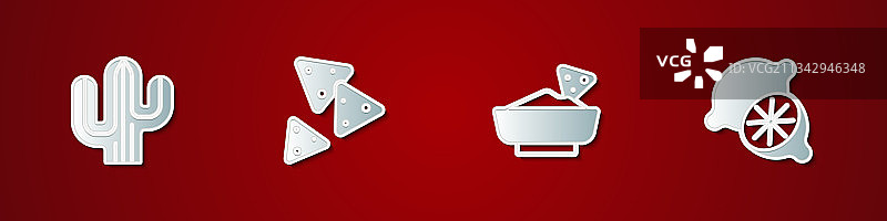 碗里的仙人掌玉米片和酸橙图标图片素材