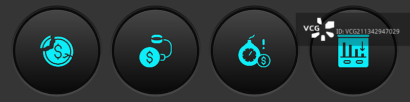 美元汇率下降债务球与锁链套装图片素材