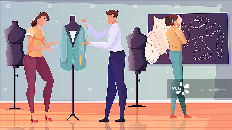 服装模特扁平背景图片素材