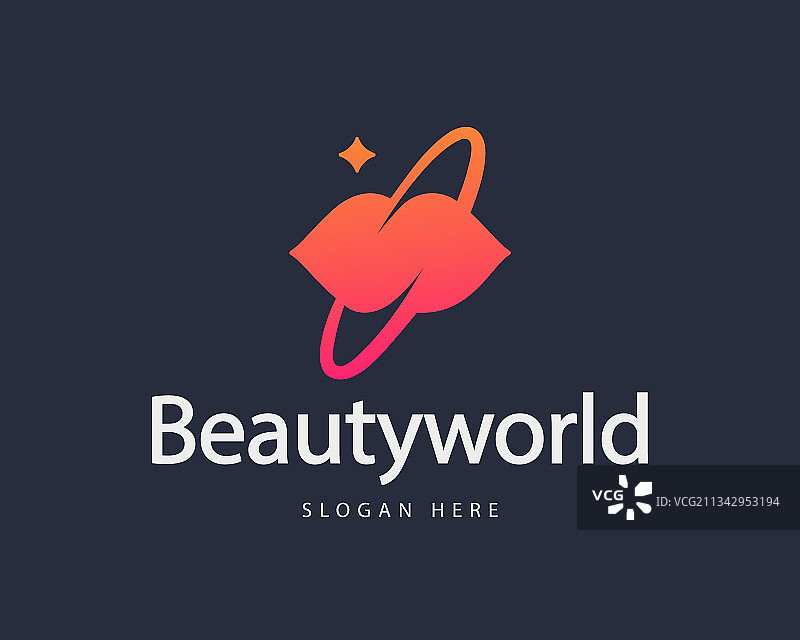 抽象旋转嘴唇彩色渐变Logo设计图片素材