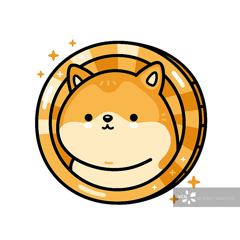 手绘的可爱狗狗币角色图片素材