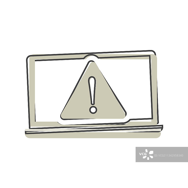 白色背景上电脑显示器错误图片素材