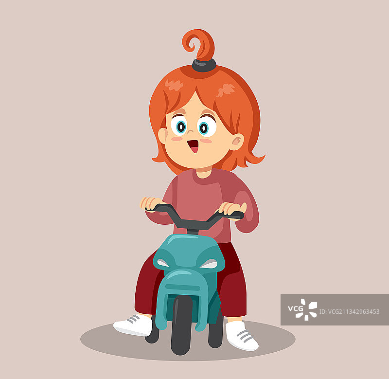 快乐的幼儿骑着三轮车图片素材