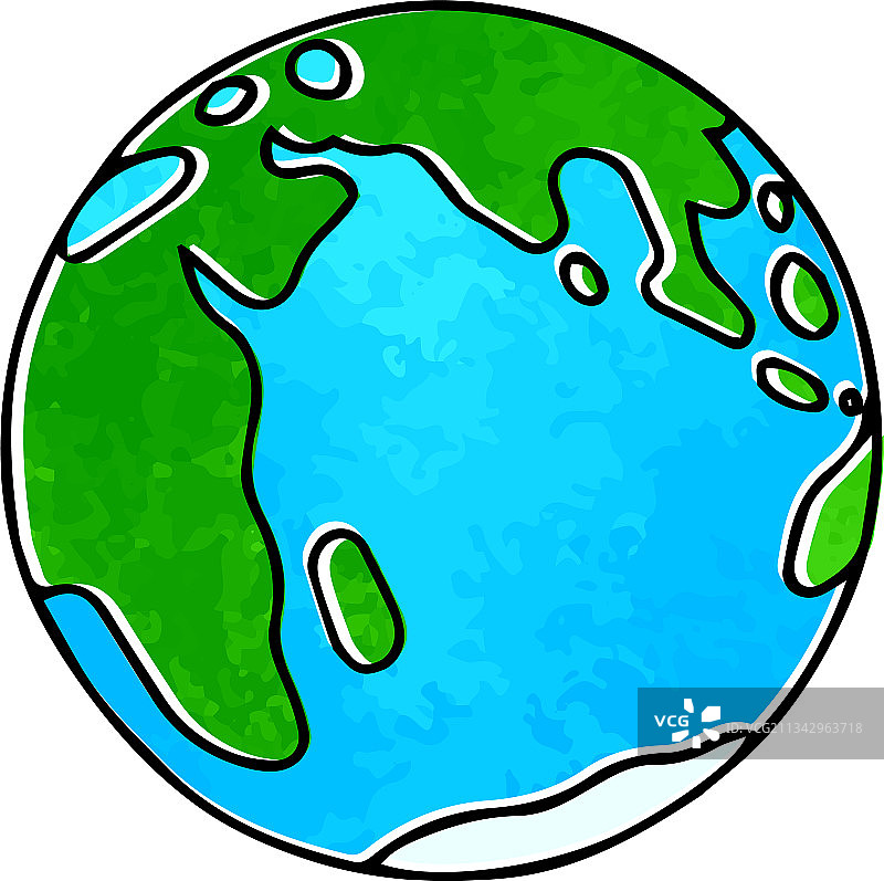 手绘纹理风格地球图片素材