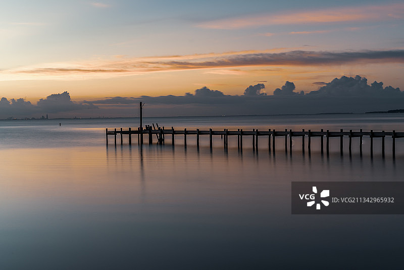 美国阿拉巴马州费尔霍普日落海景图片素材