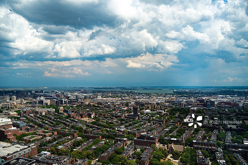 美国马萨诸塞州波士顿城市建筑高角度景观图片素材
