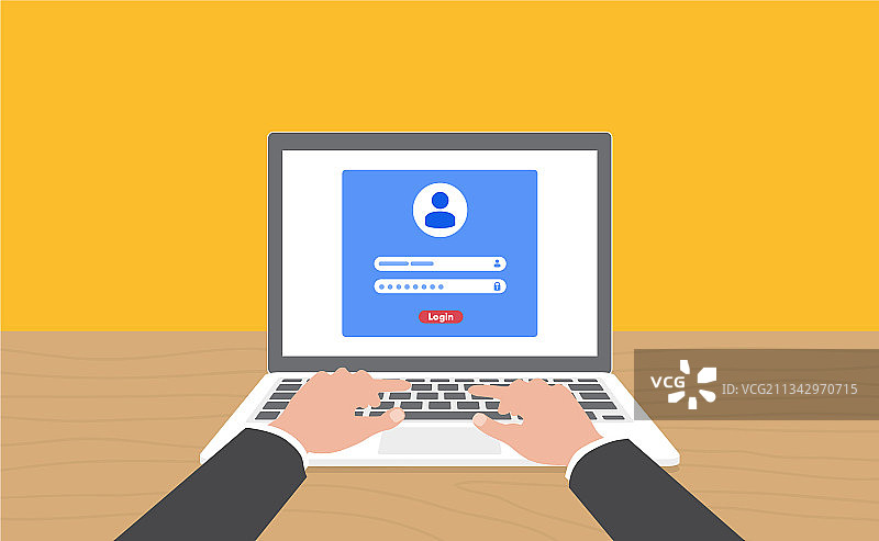 在笔记本电脑上登录帐户图片素材