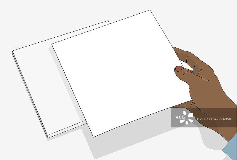 手持空白纸张图片素材