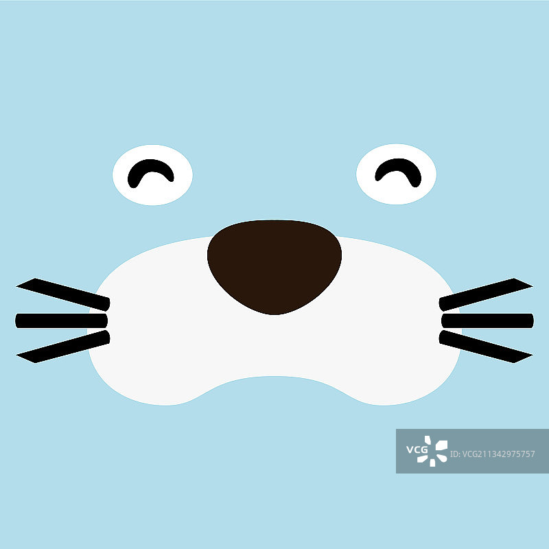 白色海狮卡通脸部可爱动物图片素材