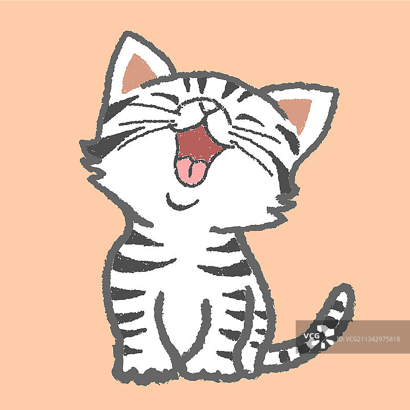 儿童网页用可爱卡通白色小猫图片素材