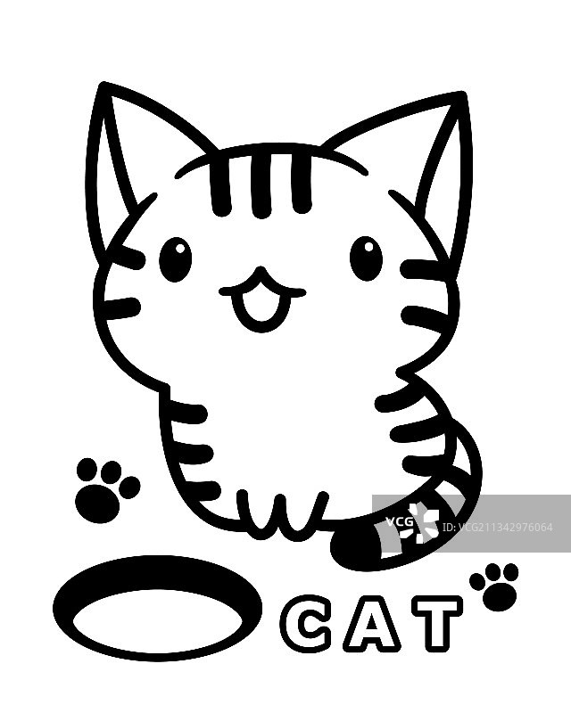 可爱的小猫和猫咪用餐区卡通图片素材