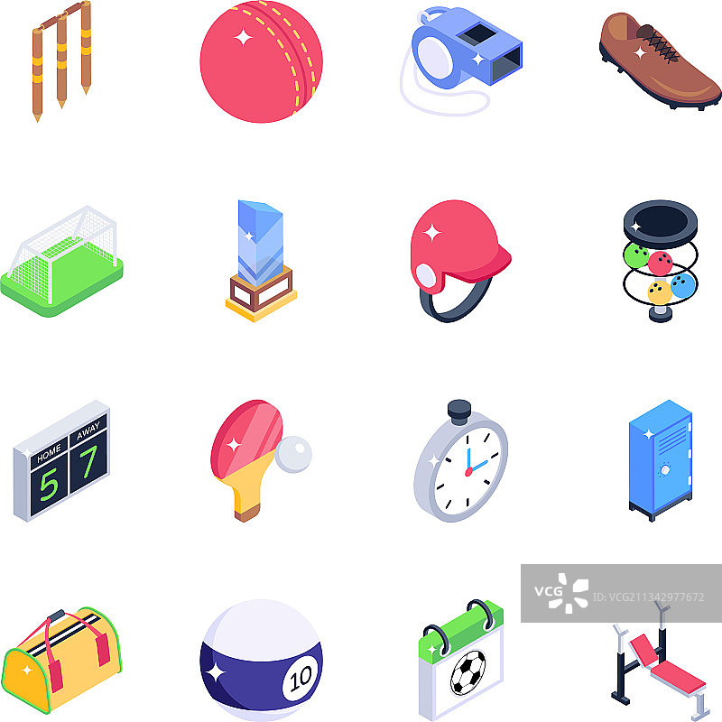 运动元素2.5D图标包图片素材