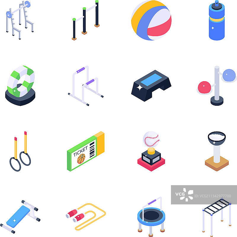 体操器材2.5D图标包图片素材