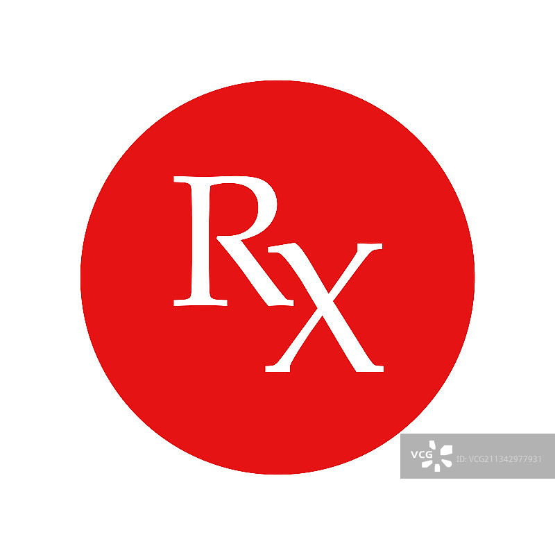 医疗设计的RX处方图标红色图片素材