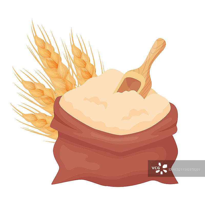 装在粗麻布袋或麻袋里的面粉小麦图片素材