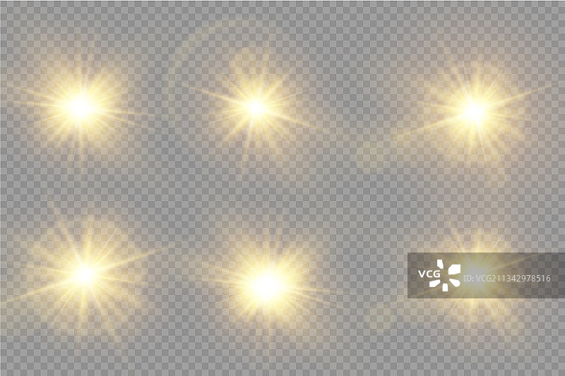 黄色发光灯明亮的星星金色太阳图片素材