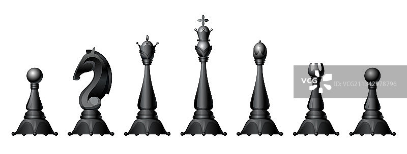 国际象棋棋子套装：国王、王后、主教图片素材