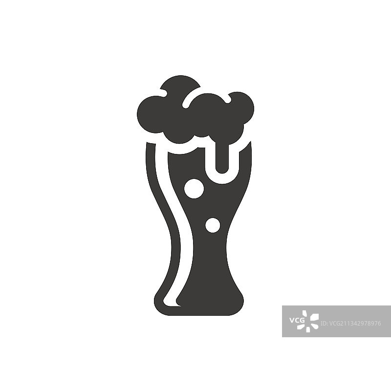 带泡沫和气泡的啤酒杯图标图片素材