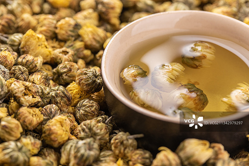 传统茶饮胎菊花茶图片素材