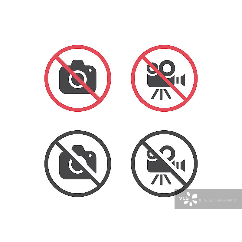 禁止拍照和录像红色标志图片素材