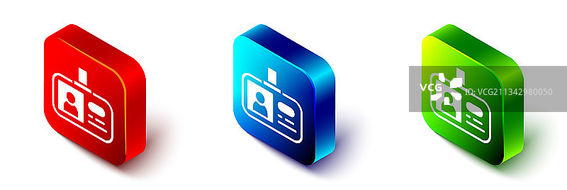 2.5D身份识别徽章图标图片素材