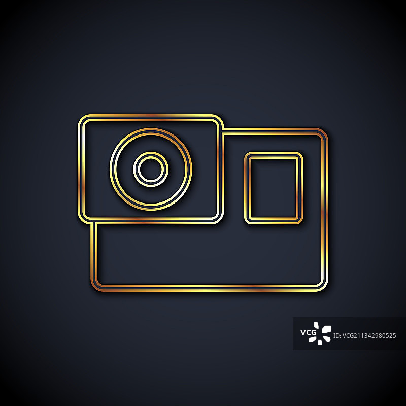 金色线条运动极限相机图标图片素材