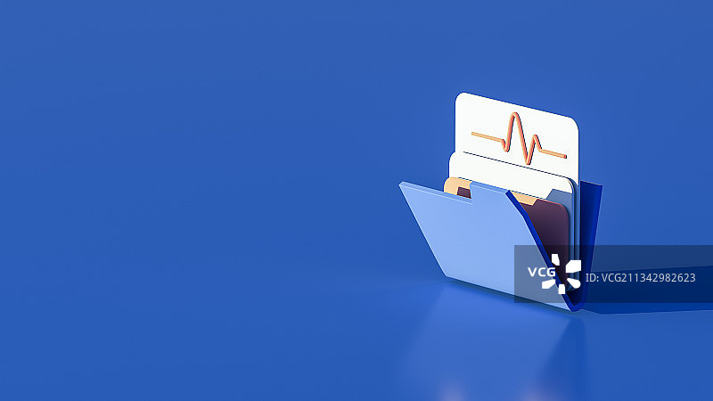 3D渲染极简卡通风格病例文件夹插图图片素材