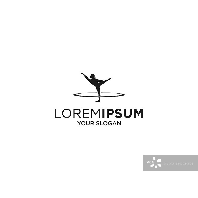 女人瑜伽健身剪影标志图片素材