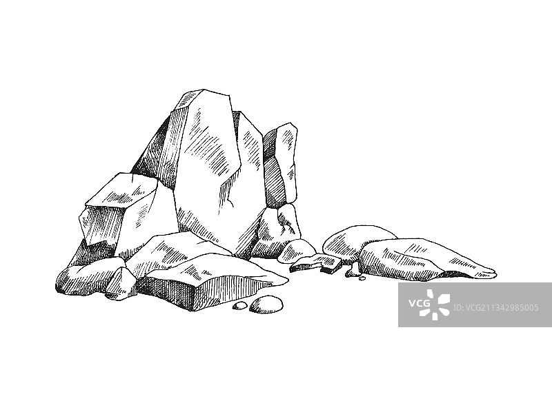 岩石废墟或乱石堆雕刻图片素材