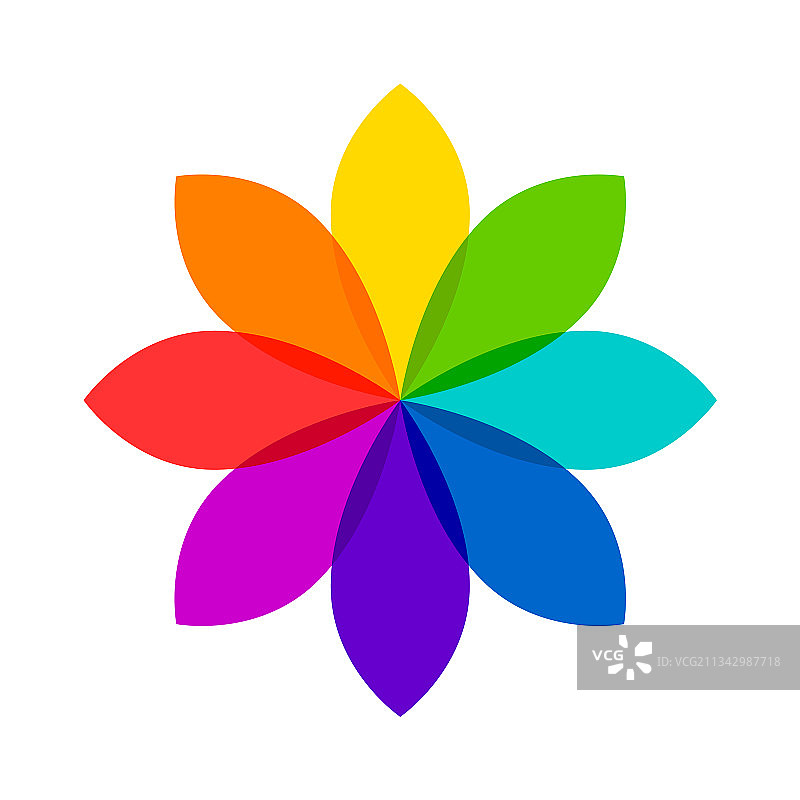 彩虹色抽象花图片素材