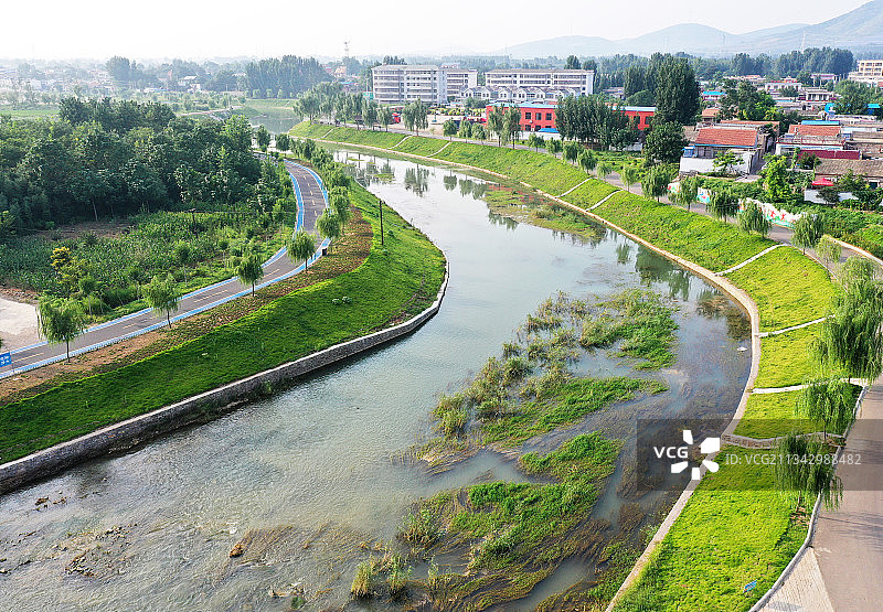 山东枣庄山亭区西集镇龙河风光图片素材