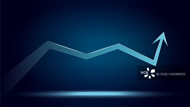 深蓝色背景上的上升趋势箭头图片素材