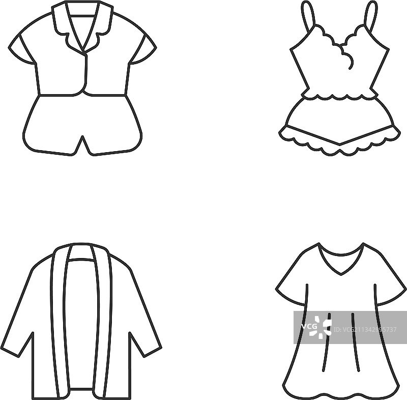 家居服线性图标集图片素材