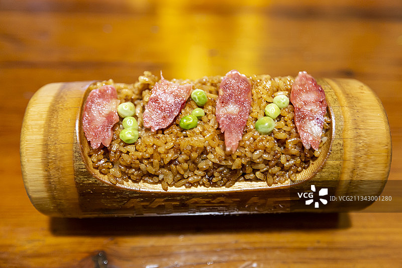 浙江省杭州市河坊街小吃云南竹筒饭图片素材