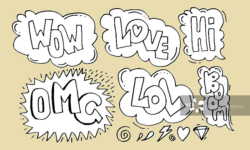 手绘箭头边框手写套装图片素材