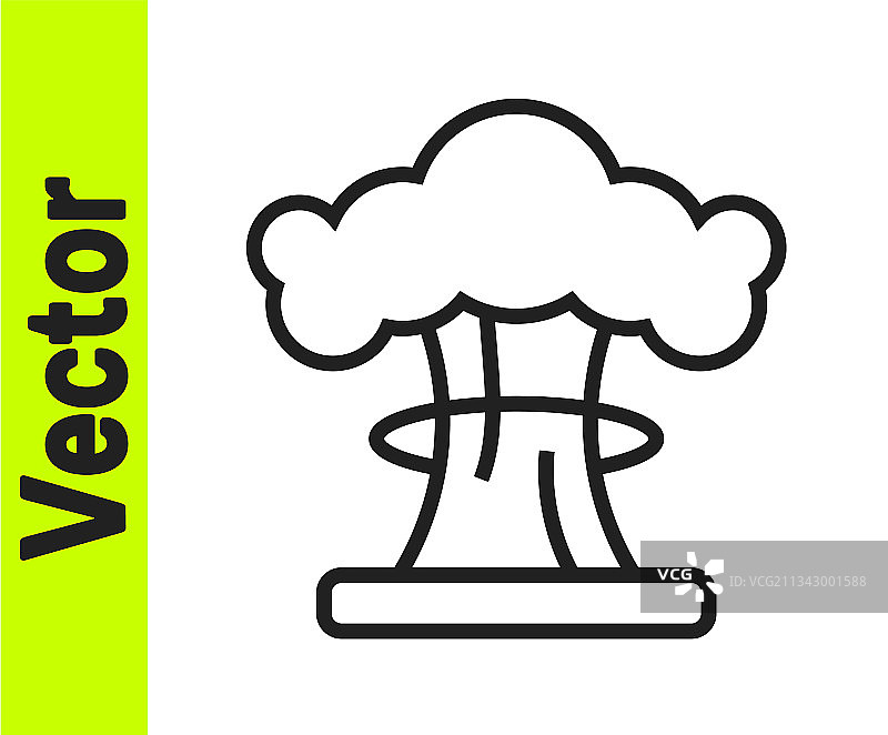 黑色线条核爆炸图标图片素材