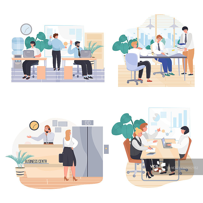 商务办公室概念场景集图片素材