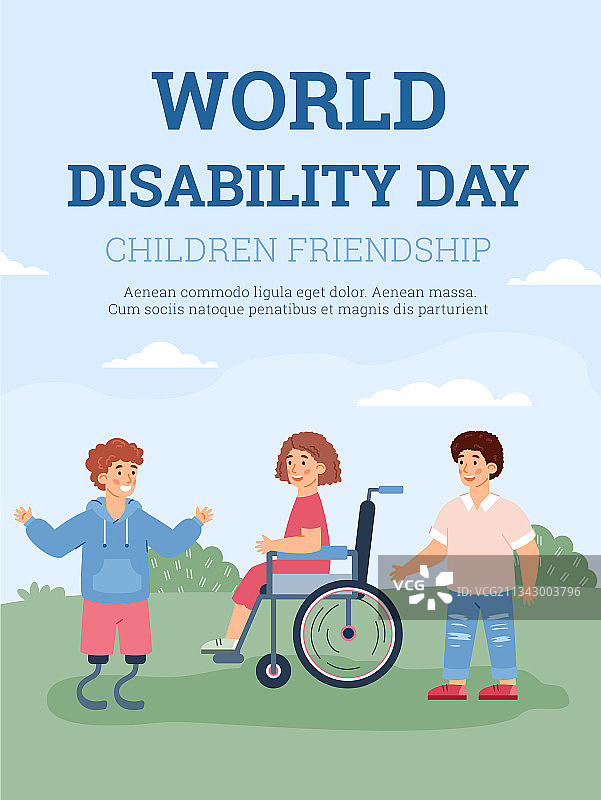 世界残疾人日宣传banner，残疾儿童图片素材