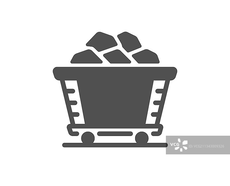 煤矿手推车简约图标图片素材