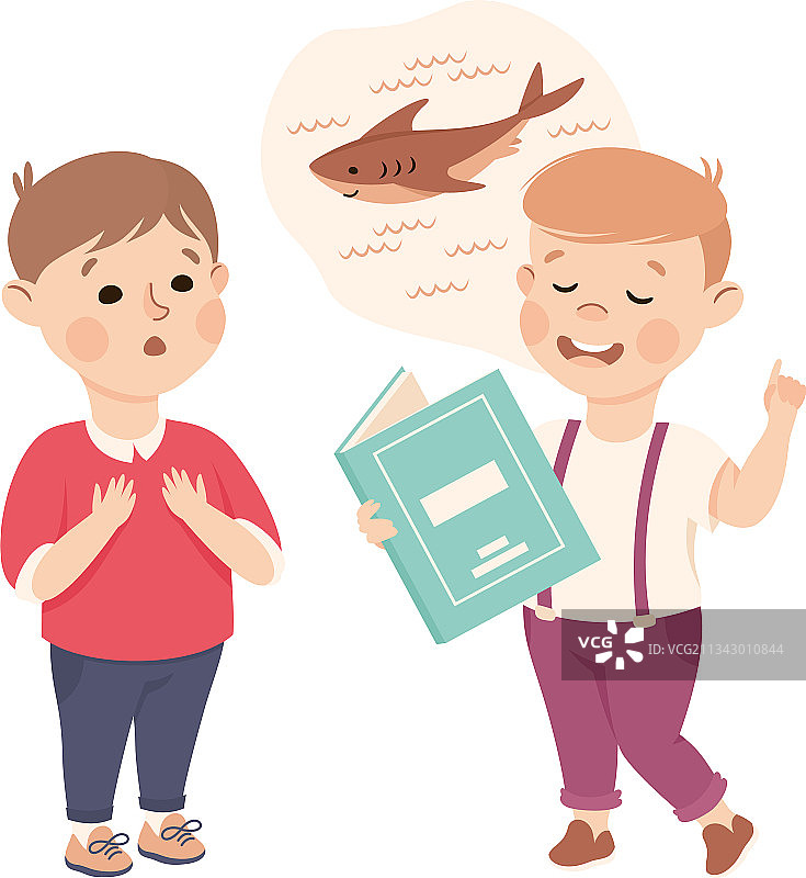 在上生物课的小学可爱男孩们图片素材