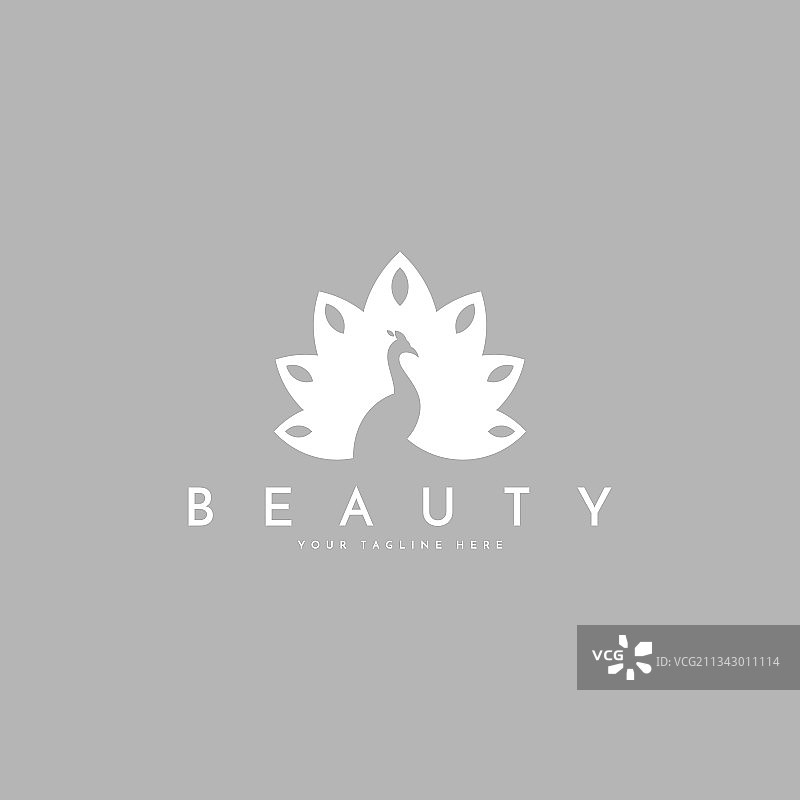 白色孔雀标志图片素材