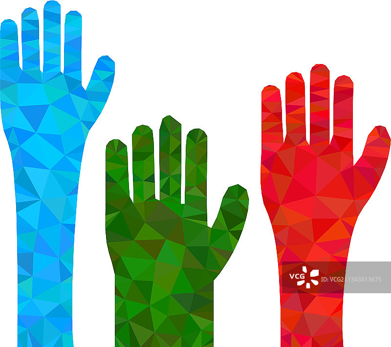 投票之手多边形图标图片素材